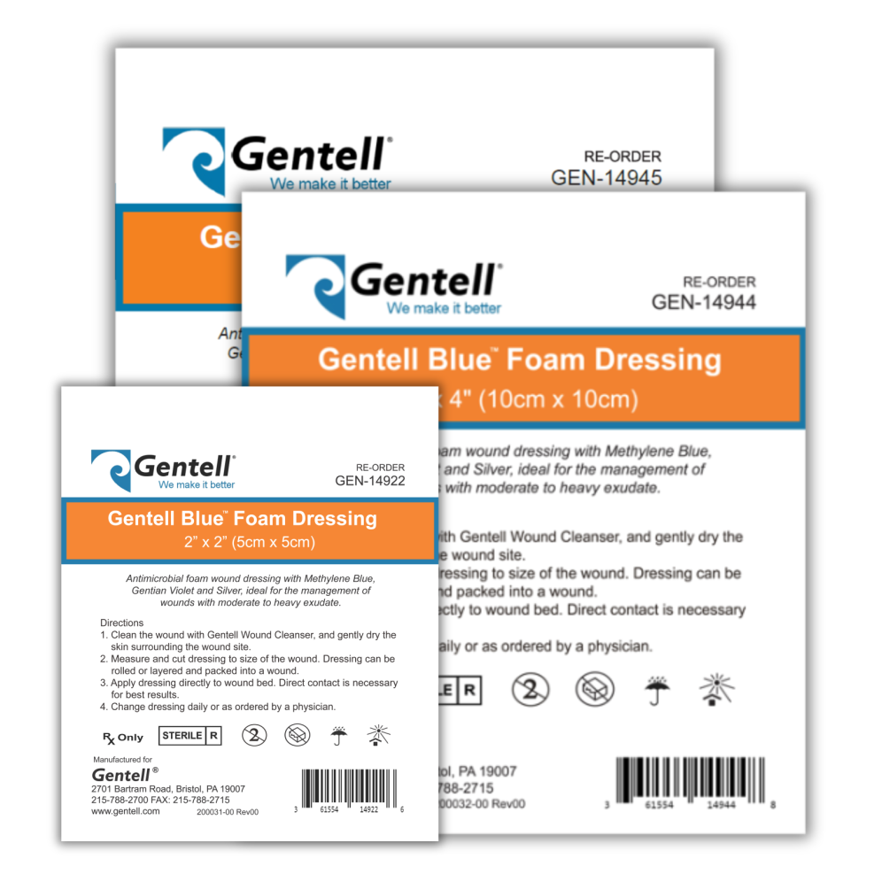 Gentell Blue™ Foam Dressing WoundSource